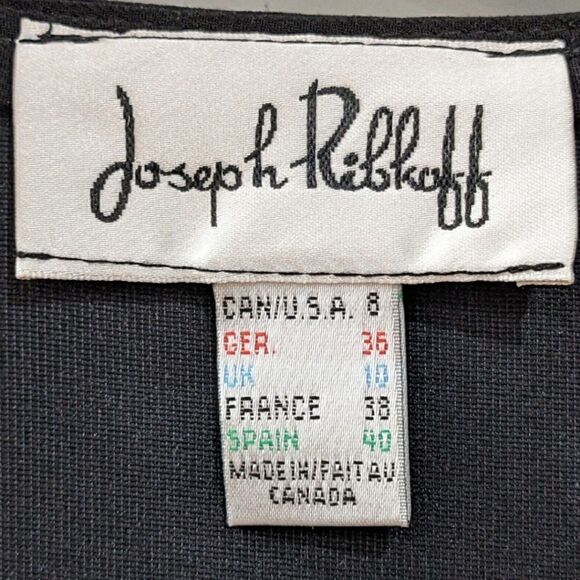 Joseph Ribkoff Veston Ruffled Jewel Encrusted Zip Up Black Jacket Women's Size 8 - Picture 8 of 10